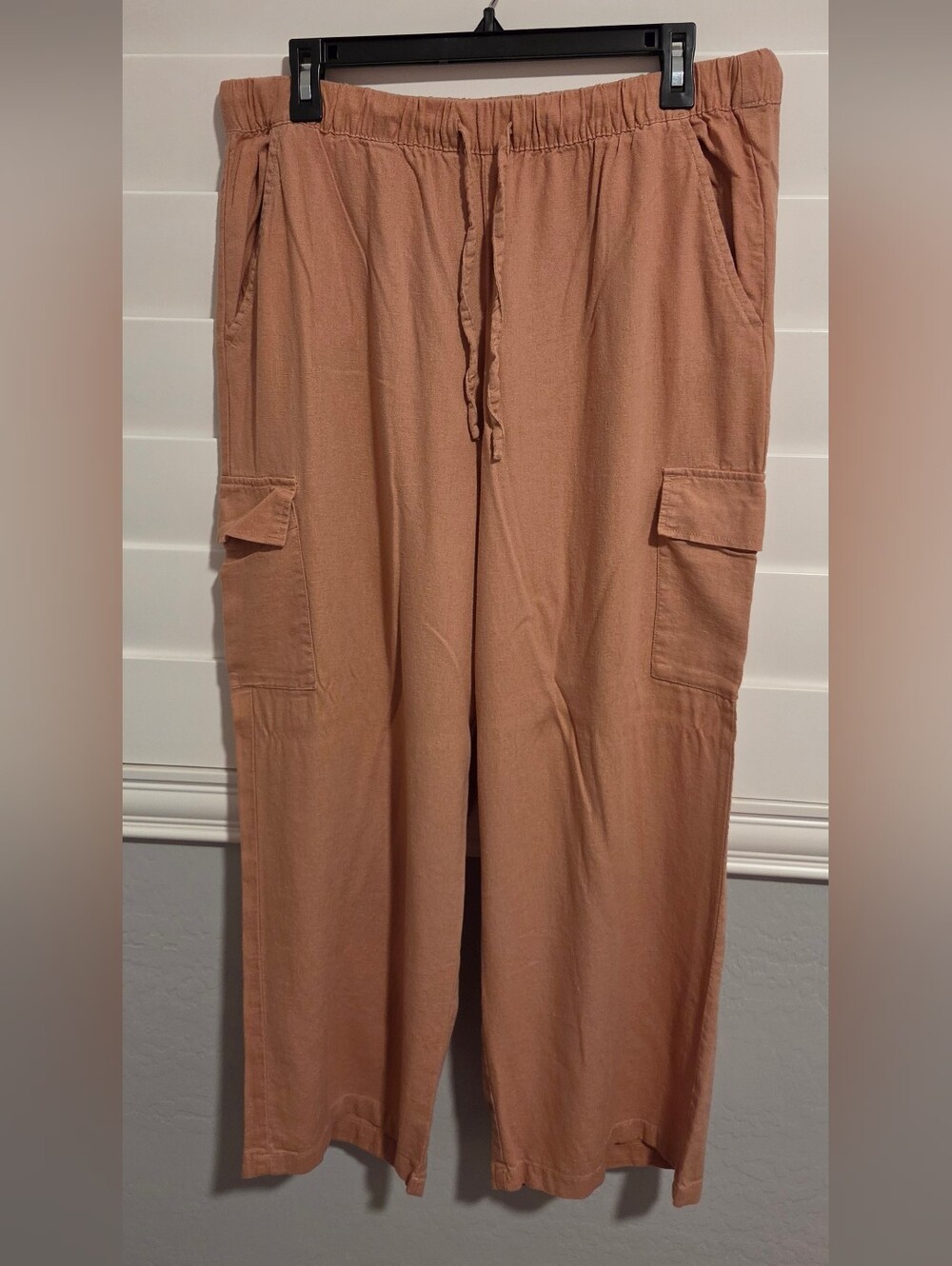 Women's Cargo Drawstring Pants - Rust Tan